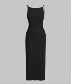 shein ブラック キャミワンピース ロング丈