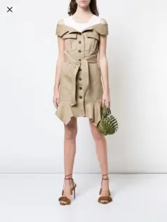 定価5万超◇Nicole Millerオフショルダーコットンボタンワンピースのサムネイル