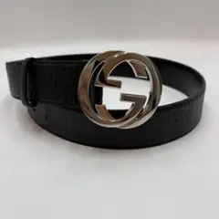 GUCCI GGパターン ブラックレザーベルト