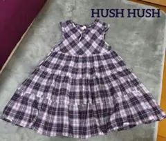 HUSH HUSH 紫系チェック柄ノースリーブワンピース 130