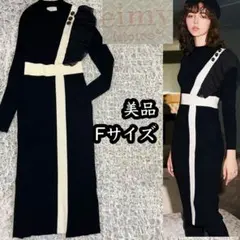 美品eimy istoire EM pearl シフォンフリルワンピース 黒