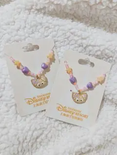 SALE上海ディズニー　リーナベル　ビーズ　ブレスレット　アクセサリー2点セット