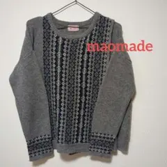 maomadeジャガードニットセーターフェアアイル/サニークラウズ/ナチュラン