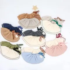 即購入OK 1枚 フリル襟スタイ くすみカラー ベビー つけ襟風 出産祝い