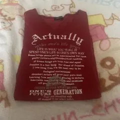 COMME CA ISM 赤 Vネック Tシャツ y2k