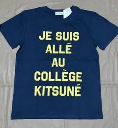 KITSUNE TEE カレッジプリントロゴ Tシャツ 本物 ネイビー サイズM