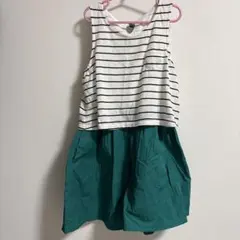 ノースリーブストライプワンピース