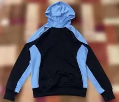 adidas メンズ黒・水色 パーカー フード付きMサイズ
