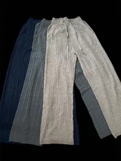 ウォッシャブルニットケーブルパンツ 3点セット