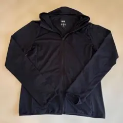 【美品】UNIQLO/ユニクロ エアリズムUVカットパーカー ブラック　M