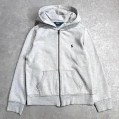 【美品】子供服 ポロラルフローレン ジップアップパーカー グレー M10-12