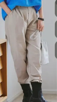 【studio CLIP】 柔らかストレッチテーパードパンツ