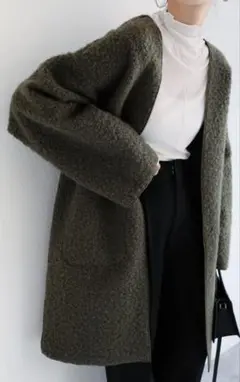 andme （アンドミー） フェイクリングウールリバーシブルノーーラー コートのサムネイル