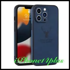 iPhone14plus用ケースネイビーレザーカバー新品未使用耐衝撃カメラカバー