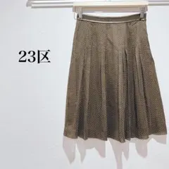 23区♢ひざ丈フレアスカート ドット柄 総柄 サイドジップ 綺麗め 水玉 36のサムネイル