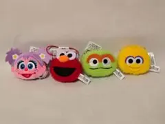 新品・未使用　セサミストリート フェイスマスコット 4点セット　エルモなど