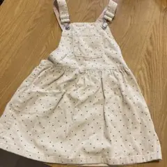 ZARAベージュドット柄コーデュロイジャンバースカート 110cm