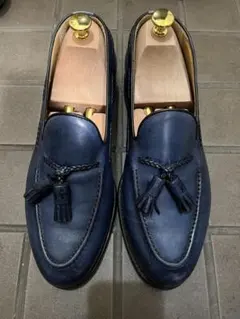 Berwick 1707 ネイビー レザー ローファー モデル4340 サイズ8