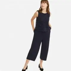 UNIQLO レースコンビネゾン オールインワン ネイビーのサムネイル