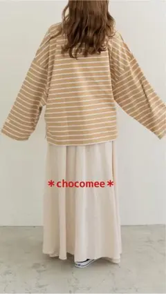 chocomee ゆるボーダーロンT°・*:.。.☆