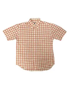 OLD UNIQLO 半袖 チェック シャツ オレンジ レッド 90s