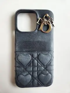 【希少】Dior ディオール カナージュ ハート柄 iPhoneケース ブラックのサムネイル