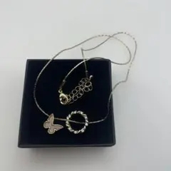 蝶とリングモチーフ ネックレス