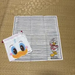 東京ディズニーランド ドナルド ハンカチ 巾着セット