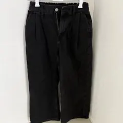 GU キッズ　140 S デニムワイドパンツ　ブラック