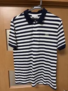 LACOSTE スリムフィット ポロシャツ US M ネイビー/ホワイト