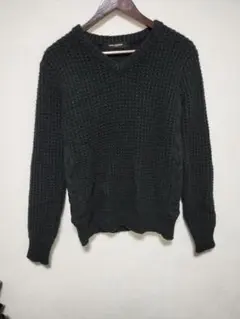 ナノユニバース サイドリブケーブルニット S