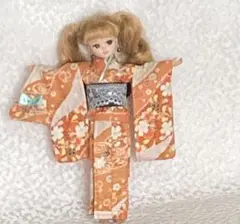 リカちゃん服　お着物セット　（オレンジ）