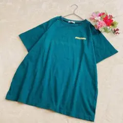 【イング INGNI】後ろ蛍光ロゴ　半袖Tシャツ オーバーサイズ グリーン M