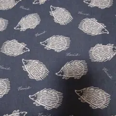 生地　リサラーソン　ハリネズミ　　グレー　生地
