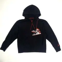 【希少】NIKE JORDAN バッシュ柄 パーカー 裏起毛 黒