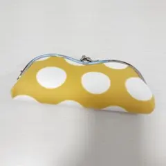 AYANOKOJI がま口眼鏡ケース 水玉黄色