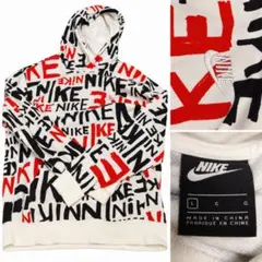 NIKE 総柄 パーカー ホワイト L