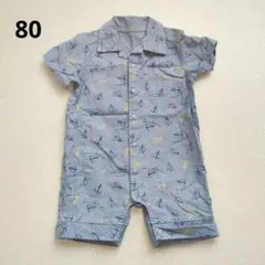 ベビー　80　カバーオール　ロンパース　綿100　襟　男の子のサムネイル