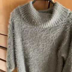 モヘアタートルネックセーター グレー