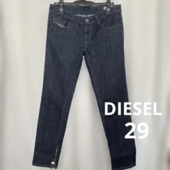 DIESELZIVY 29ダークブルーデニム パンツ サイドジッパー付き