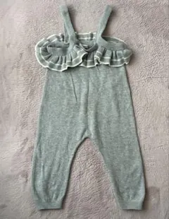 H&Mグレー フリルロンパース 9-12ヶ月