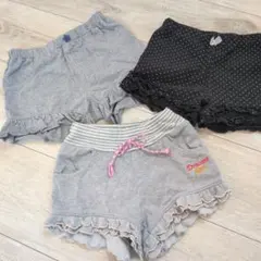 フリル付きショートパンツ3点セット100cm、110cm