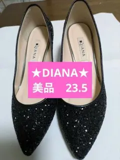 ★DIANA★ブラック グリッター パンプス23.5
