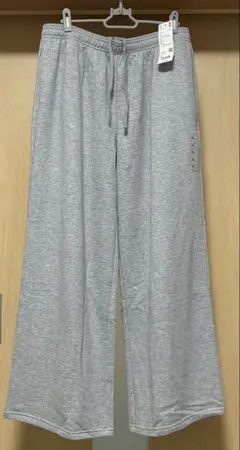 【 UNIQLO】スウェットワイドパンツ　グレーXL