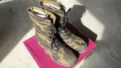 class購入 迷彩柄 カモフラ柄 キャンバス コンバットブーツ