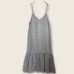 アースミュージックアンドエコロジー　キャミワンピース　小花柄　くすみブルー