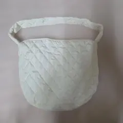 アイボリー キルティング トートバッグ