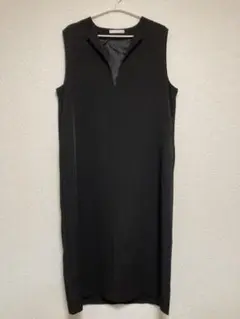 AUNT MARIE'S ブラックノースリーブワンピース Fサイズ