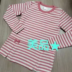 美品　西松屋　ELFINDOUL 裏起毛　ストライプ トレーナー 130