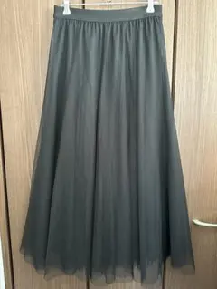 【any FAM】 チュールロングスカート ブラック